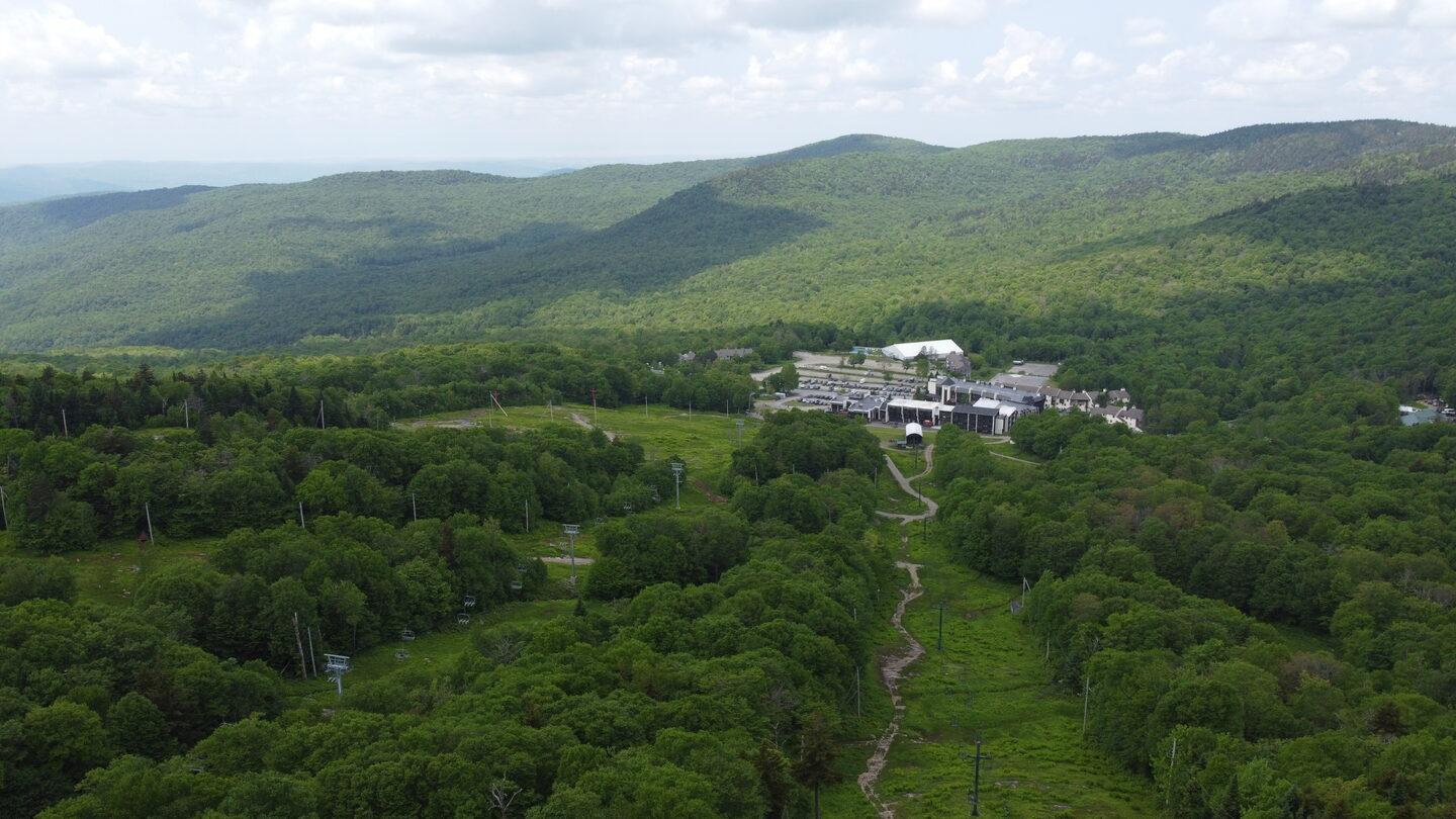 Aerial view of Bolton Mountain resort